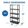 Gracious Living 5 Shelf Fixed Height Ventilated Medium Duty Storage Unit Organizer System for Home, Garage, Basement, and Laundry, Black (2 Pack) - 2 of 4