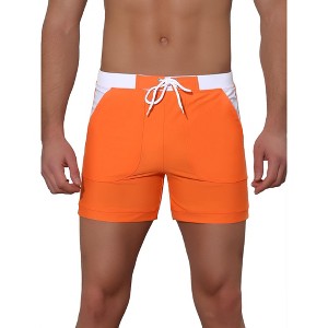 Lars Amadeus Men's Summer Holiday Contrast Color Drawstring Waist Beach Board Shorts - 1 of 4