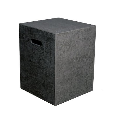 Modeno Black Propane Tank Cover 20" Concrete Outdoor Side Table for 20 Pound Propane Tank