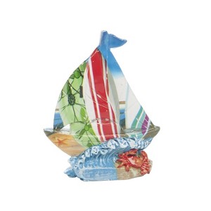 Beachcombers Small Resin Boat Figure Coastal Beach House Decor Decoration - 1 of 1
