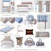 Bacati - Mod Sports Blue Orange Chocolate 11 pc Crib Bedding Set with 2 Crib Fitted Sheets - 3 of 4