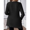 Clearlove Womens Plus Size Square Neck Long Sleeve Shirts Side Split Tunics Ribbed Knit Pullover Sweaters - 4 of 4