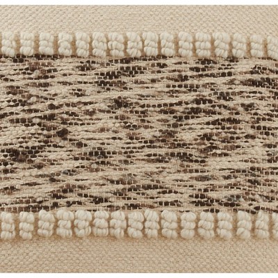 Ivory and Brown Woven Cotton Blend Euro Pillow Cover