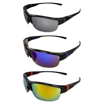 3 Pairs of AlterImage Guardian Sunglasses with Flash Mirror, Blue Mirror, Red Mirror Lenses
