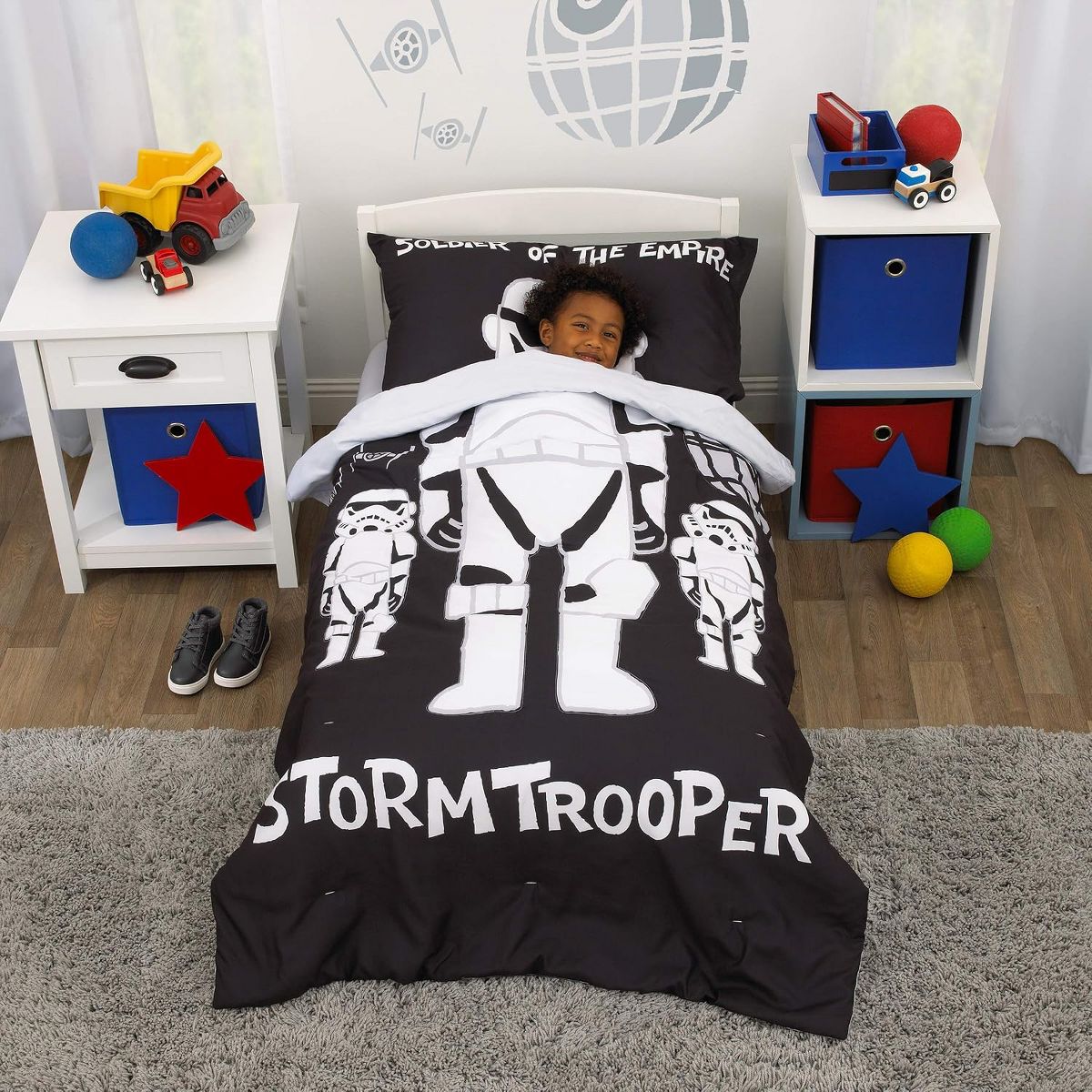 Star Wars Stormtrooper 4-Piece Toddler Bedding Set, Soldier of the Empire Comforter, Fitted Bottom Sheet, Flat Top Sheet & Pillowcase, - thumbnail 8