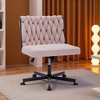 Dsvimoy Task and Office Chair Criss Cross Legged Desk Chair with Wide Seat for Home Office Use, Pink, 26.8"*21.2"*10.8" - 2 of 4