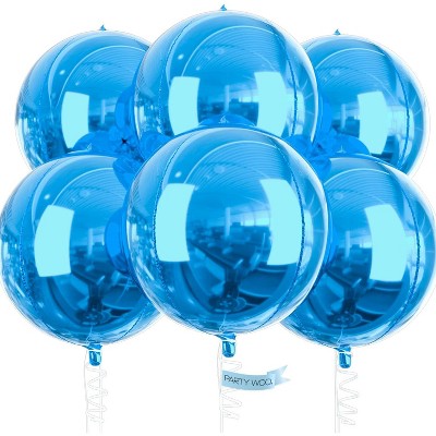 Partywoo 6 Pcs 22 Inch Giant 4d Foil Balloons Blue-9463 : Target