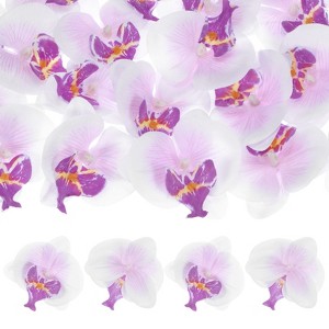 Unique Bargains Silk Plastic Durable Handcrafted Artificial Orchid Flower Heads 20 Pcs - 1 of 4