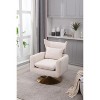Vynxaria Classic Mid-Century 360-degree Swivel  Accent Chair, Beige Linen - 3 of 4