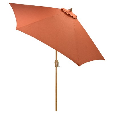 9' Round Umbrella - Orange - Wood Pole - Threshold™