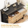 Molysoul Rattan Dresser with 6 Drawers - 47'' Large Drawers with Metal Handle, Bedroom Dresser for Living Room, Entryway, Hallway (Black and Oak) - 4 of 4