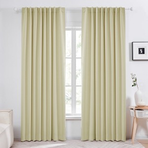 Deconovo Room Darkening Curtains 2 Panels Back Tab Rod Pocket Style - 1 of 4