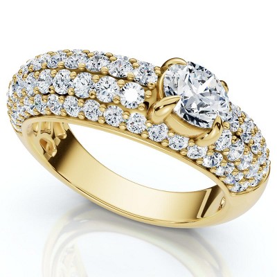 Pompeii3 1 1/2Ct Pave Kimberly Diamond Anniversary Ring 14k Gold or Platinum Lab Created