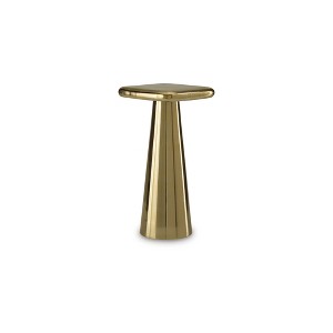 Signature Design by Ashley Dallenburg Accent Table - Gold Finish Cast Aluminum, Contemporary Glam Style - 1 of 4