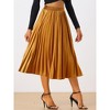 INSPIRE CHIC Women's Party Elastic Waist Metallic Shiny Accordion Pleated Midi Skirt - 2 of 4