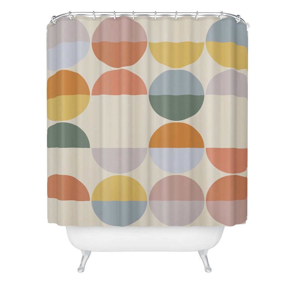 Photos - Shower Curtain Pastel Geometric Shapes 2  - Deny Designs: Abstract Bathroom Decor, Polyester Microfiber, Machine Washable