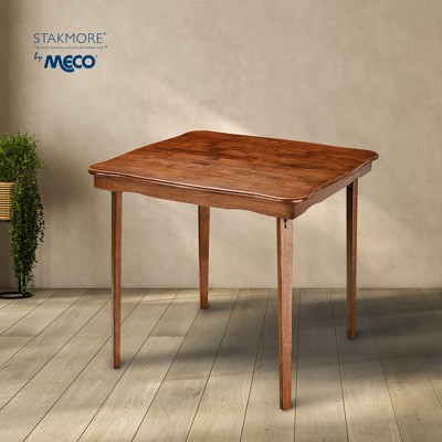 Cherry Solid Wood Scalloped Edge Folding Card Table