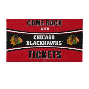 Evergreen Come Back with Tickets Chicago Blackhawks 28" x 16" Woven PVC Indoor Outdoor Doormat - 1 of 4