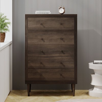 NicBex 5 Drawes Dresser Toolless Assembly Chests of Drawers Closet Organizers and Storage Tall Dresser for Bedroom, Living Room