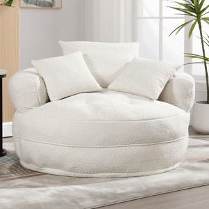 PAGED Modern Bean Bag Chair Giant Accent Chair with 3 Pillows, Single Sofa Sleeper Chair for Lounging, Reading, Gaming - 1 of 4