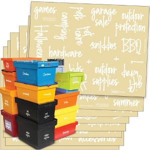 Talented Kitchen 136 Pack White Utility Storage Room & Garage Organization Labels, Preprinted Stickers for Storage Bins and Boxes Organizing System - 1 of 4