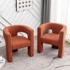 KINWELL 28" Wide Boucle Upholstered Square Armchair (Set of 2) - 4 of 4