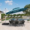 PURPLE LEAF 10/11/12/13ft Outdoor Patio Cantilever Umbrella with Base Offset Umbrella 360 Degree Rotation Round Umbrella for Deck Pool Garden - 2 of 4