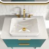 Vynxaria 18"L x 14"W Undermount Bathroom Sink Ceramic Integrated Basin Gloss White - 4 of 4