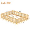 Toddler Floor Bed Frame With Safety Guardrails, Doors, Wood Slat Support Bed, Detachable Platform Bed For Kids Girls Boys - 4 of 4