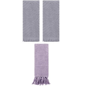REGALWOVEN 3 Packs Cotton Soft and Absorbent Bathroom Turkish Hand Towels with tassel - 1 of 4