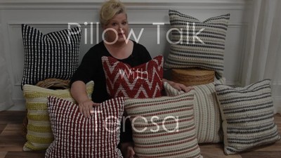 Coral Geometric Tufted Cotton-Polyester Throw Pillow Cover