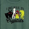 Women's - Instant Message - I Believe In Cryptids Lightweight French Terry Wide Neck Long Sleeve Graphic Shirt - 2 of 4