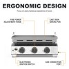 RW FLAME 3-Burner Portable Propane Griddle, 25" 304 Stainless Steel Tabletop Gas Grill, 24,000 BTU for Camping, RVs, Outdoor BBQ - 3 of 4