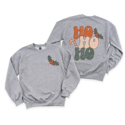 Simply Sage Market Women's Graphic Sweatshirt Retro Ho Ho Ho Front and Back
