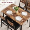 Garvee 5-Piece Farmhouse Dining Set for 4, Industrial Modern Wood Table & Upholstered Chairs, Rectangle Kitchen Dinette Furniture - 3 of 4