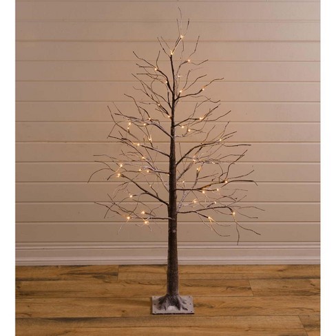 Plow & Hearth Small Indoor/outdoor Snowy Lighted Tree, 4'h With 48 ...