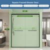 CIPACHO Adjustable Bypass Tub Door: Matte Black Frameless, Leak-Proof & Durable,60*59 Inch - 2 of 4