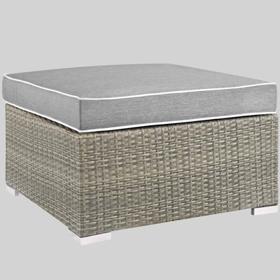 Repose Upholstered Patio Ottoman Gray - Modway