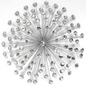 24" Acrylic Burst Wall Decor Silver - Stratton Home Decor: Modern Geometric Metal Sculpture, Spot Clean, Versatile Display - 1 of 3