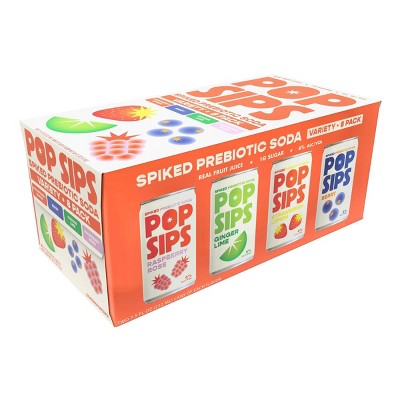 Pop Sip Spiked Prebiotic Soda Variety - 8pk/7.5 fl oz Cans