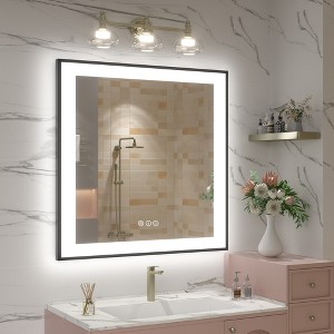 Apmir Super Bright Front & Back LED Lighted Anti-Fog Aluminum Alloy Framed Tempered Glass Bathroom/Vanity Mirror with ETL & 3-Year Warranty - 1 of 4