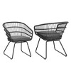VASIP Set of 2 Rattan Dining Chairs with Water-Resistant Cushions and Sturdy Frame, Outdoor Wicker Patio Seating for Kitchen Patio Deck - 4 of 4