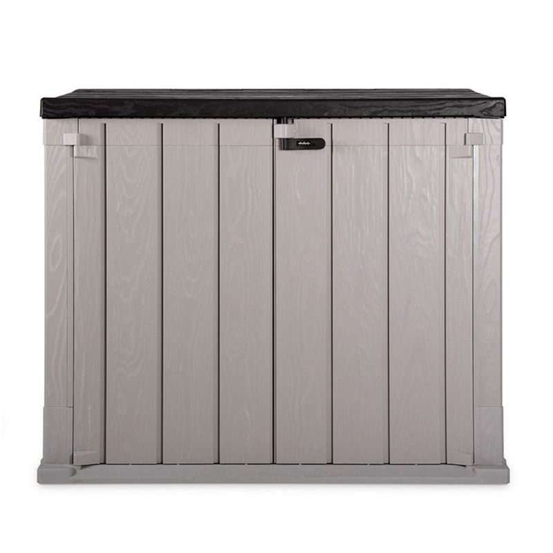 Toomax Stora Way All-Weather Outdoor XL Horizontal 5' x 3' Storage Shed Cabinet for Trash Can, Garden Tools, & Yard Equipment, Taupe Gray/Anthracite, 1 of 9