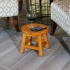 FURNIinspire Ottomans And Benches Carved Wooden Step Stool Fun Designs Premium Rubberwood Versatile Use, Queen Bee Style, Brown, 11.00"*11.00"*10.00" - 2 of 4
