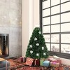 Tangkula 3'Artificial Christmas Tree Pre-Lit LED and Fiber Optic  w/ Snowflakes - 2 of 4
