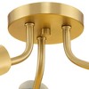 Progress Lighting Cornett 3-Light Flush Mount, Brushed Gold, Metal Reflector Shades - 3 of 3