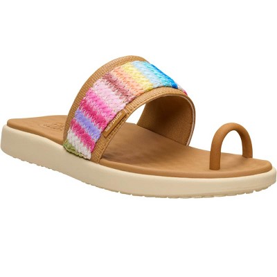 Обувь HEYDUDE Women Maui Breeze Toe Loop , Tan/Multi Rainbow, 10 — фото 5
