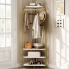 Corner ‌Hall Tree with Bench and Shoe Storage,3-in-1 Entryway Bench with Hooks for Mudroom, Corner Wall Rack in Iron and MDF with Anti-Tipping Design - 4 of 4