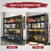 AENKYO 72"Tall 5-Tier Heavy Duty Shelving with Pegboard & Wheels - 2000LBS Capacity Adjustable Metal Storage Rack for Garage & Workshop - 3 of 4