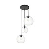 Elegant Lighting Baxter 3 Lights Black Pendant With Clear Glass - 3 of 4